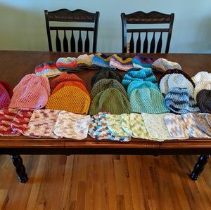 Handmade hats and washcloths